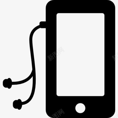 手机与耳羽电缆图标图标