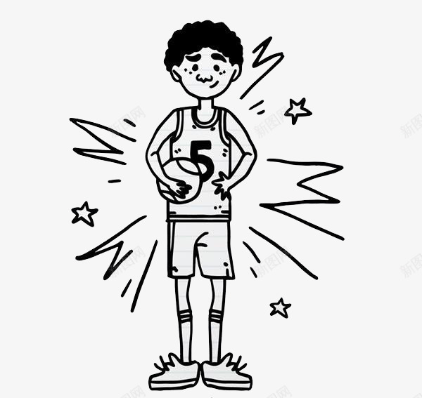 手绘抱篮球的男孩案图标png_新图网 https://ixintu.com 可爱风格 图案 手绘风格 抱篮球的男孩 矢量图案 篮球手绘 装饰