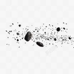 陨石漂浮黑色石头高清图片