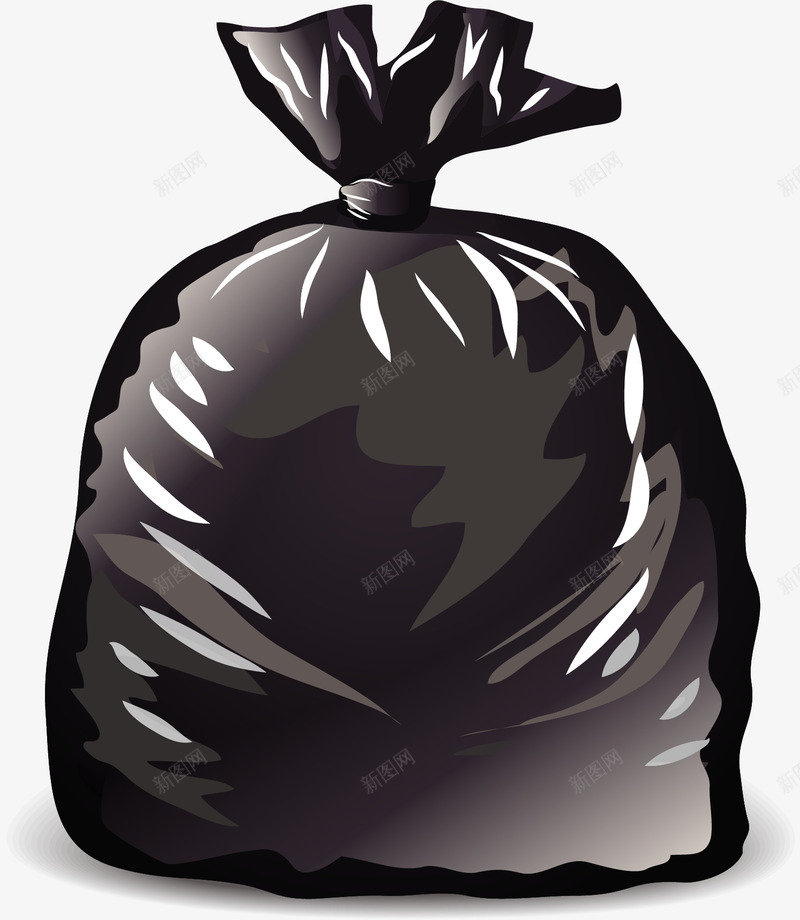 手绘黑色垃圾袋png免抠素材_新图网 https://ixintu.com 卡通垃圾袋 手绘 日用品 黑色垃圾袋