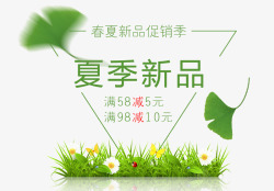 植被图案夏季新品绿色字体排版高清图片