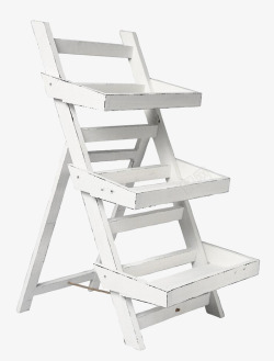 白色木质梯子素材