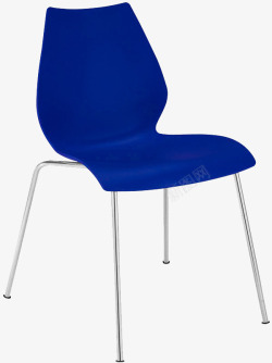 蓝色塑料装饰椅子素材