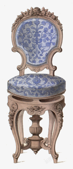手绘细节复古装饰椅子素材