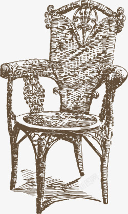 欧式古典藤椅装饰素材