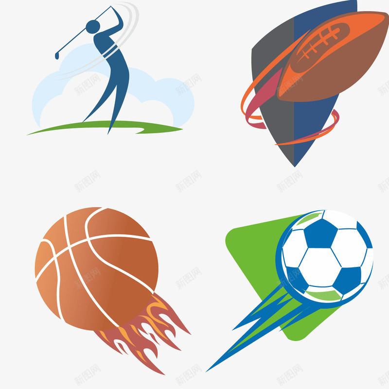 体育标志png免抠素材_新图网 https://ixintu.com 体育 橄榄球 篮球 足球 运动 高尔夫