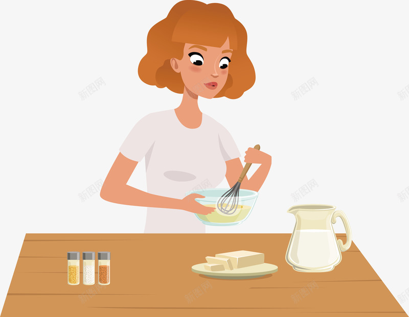 一个正在做早餐的女士矢量图eps免抠素材_新图网 https://ixintu.com 一个女士 做早餐 做早餐PNG 手绘 手绘做早餐 矢量女士 矢量图