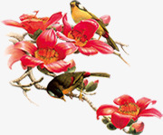 新年春节喜鹊花朵素材