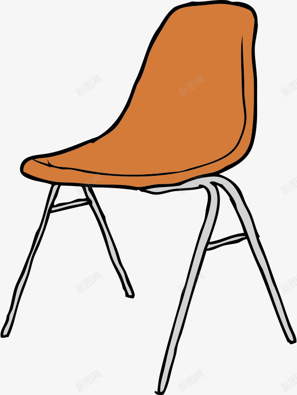 棕色的卡通椅子png免抠素材_新图网 https://ixintu.com 卡通 小椅子 棕色 椅子