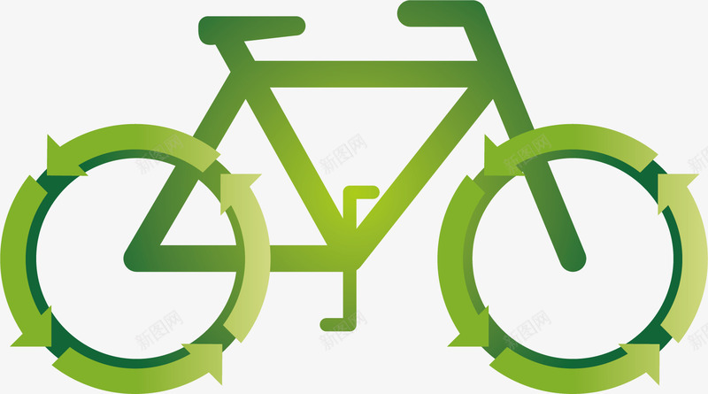 自行车矢量图ai免抠素材_新图网 https://ixintu.com 交通工具 环保自行车 绿色自行车 矢量图