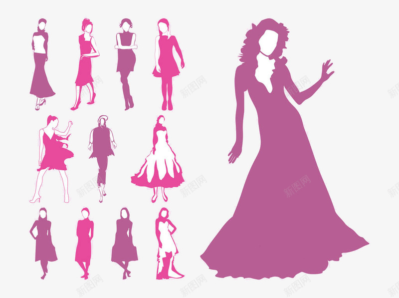 女士各类裙子样式展示效果元素图png免抠素材_新图网 https://ixintu.com 女士 效果 效果元素 裙子