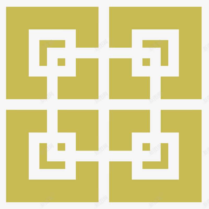 装饰图案矢量图ai免抠素材_新图网 https://ixintu.com 中国风 传统 手绘 正方形 纹理 纹路 装饰 黄色图案 矢量图