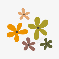 彩色植物花朵元素矢量图素材
