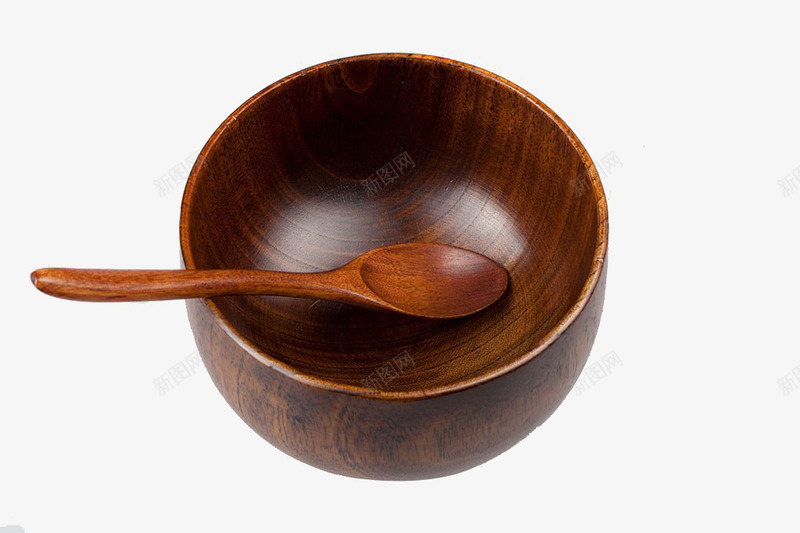 木碗和木勺png免抠素材_新图网 https://ixintu.com 勺子 实物 木勺 木碗 木质 碗