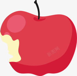 咬过的红色大苹果素材