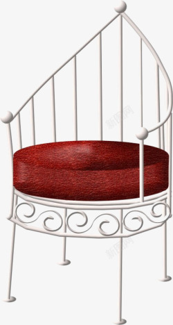 红色坐垫特殊造型椅子高清图片