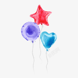 漂浮氢气球卡通星星心形氢气球高清图片