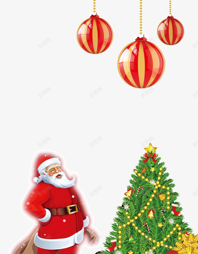 圣诞老人背景png免抠素材_新图网 https://ixintu.com 圣诞树 圣诞节 贺卡背景