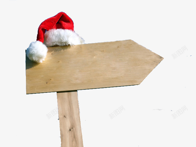 圣诞节路牌png免抠素材_新图网 https://ixintu.com 圣诞 圣诞帽 箭头路牌 路牌