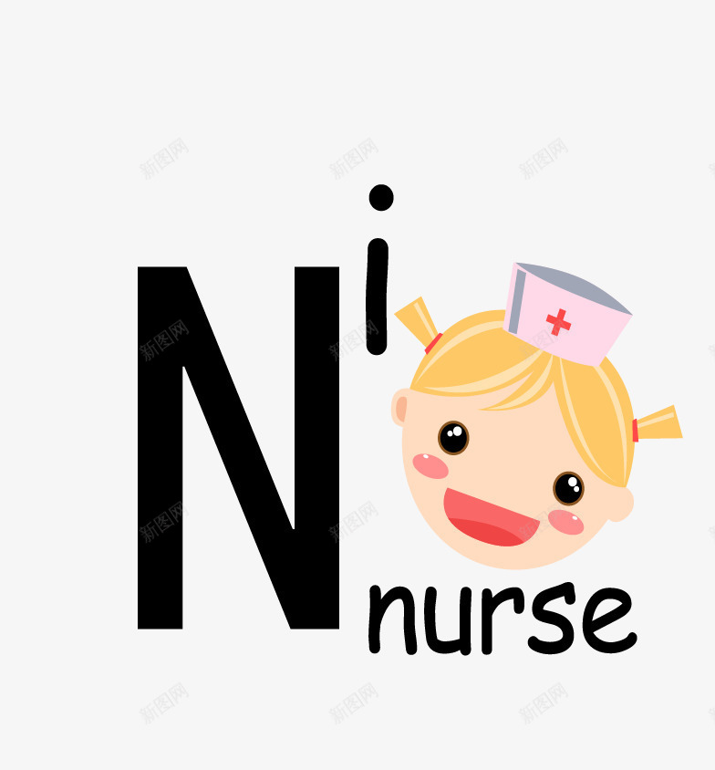 英文单词nurse图标png_新图网 https://ixintu.com nurse 创意教学 图标 图示 护士 插图 英文单词