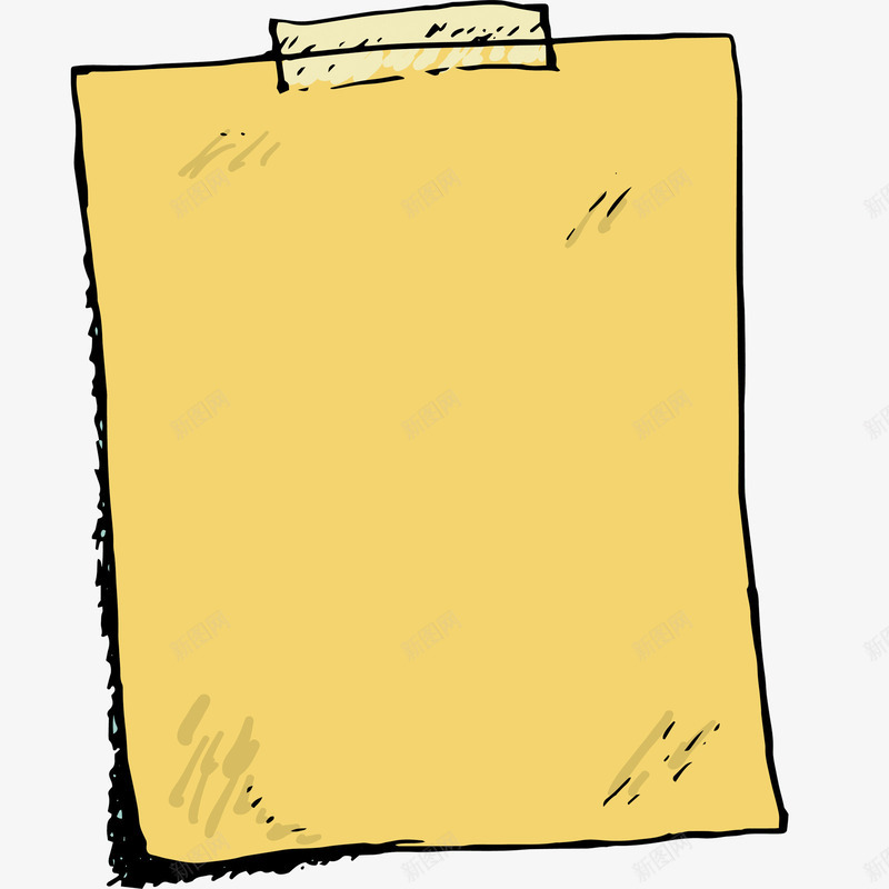 被胶布粘住的黄色纸张png免抠素材_新图网 https://ixintu.com 矢量素材 素材 纸张 胶布 黄色素材