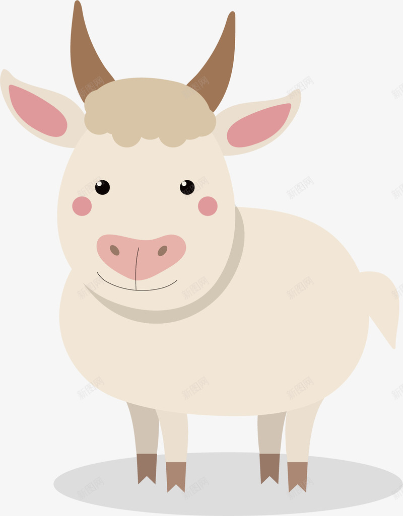 可爱的小羊羔矢量图ai免抠素材_新图网 https://ixintu.com 动物 卡通手绘 可爱 白色 绵羊 食草 矢量图