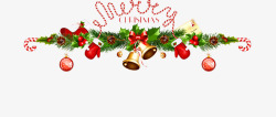 铃铛和松树枝圣诞节装饰高清图片
