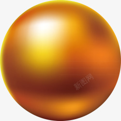 滚动金色立体球可爱立体球高清图片