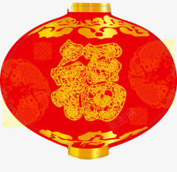 中国风红色印章元素红色灯笼矢量图高清图片