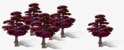 紫色别墅紫色大树别墅景观高清图片