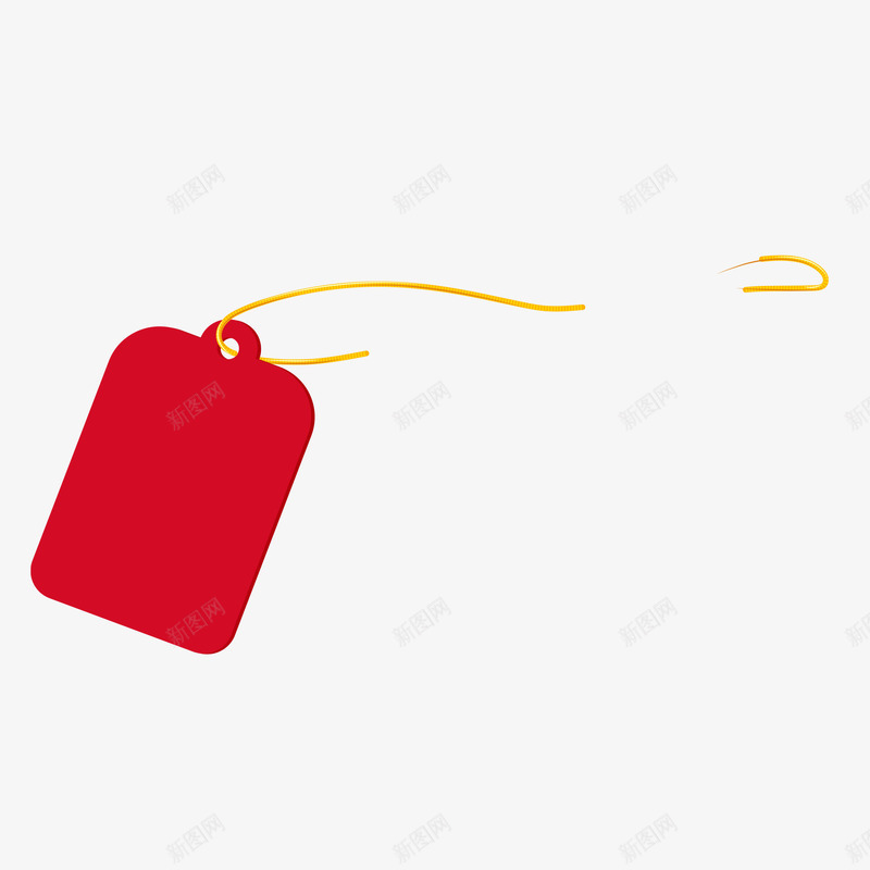 断了线的红色吊牌工作牌png免抠素材_新图网 https://ixintu.com 工作 红色