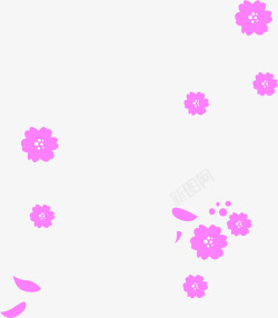 紫玫红玫红粉紫漂浮卡通花瓣高清图片