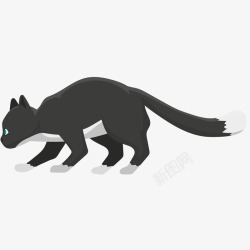 黑色小猫咪卡通黑色的小猫咪矢量图高清图片