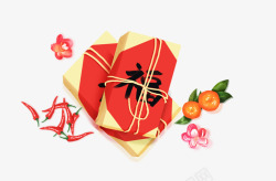 春节传统礼物装饰插图素材
