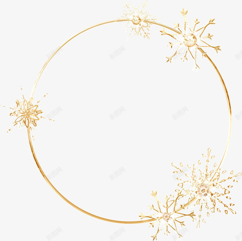 金色圆环装饰png免抠素材_新图网 https://ixintu.com 素材 装饰 金色