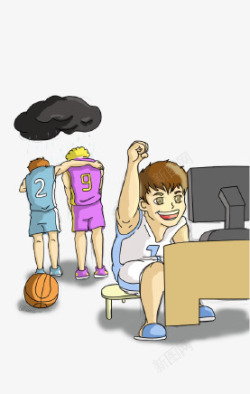 男学生打篮球卡通插画基友高清图片