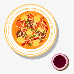 沙拉食材卡通美食中式炒菜矢量图高清图片