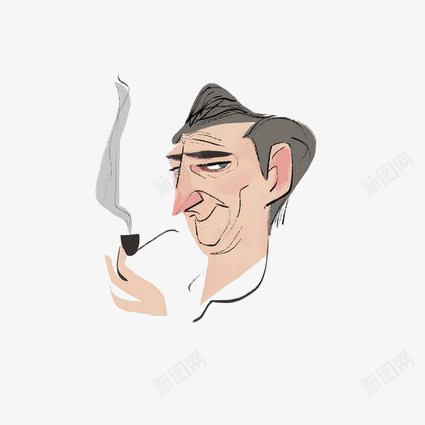 卡通老男人png免抠素材_新图网 https://ixintu.com 吸烟 成熟男人 手绘男人 欧美男人 烟斗