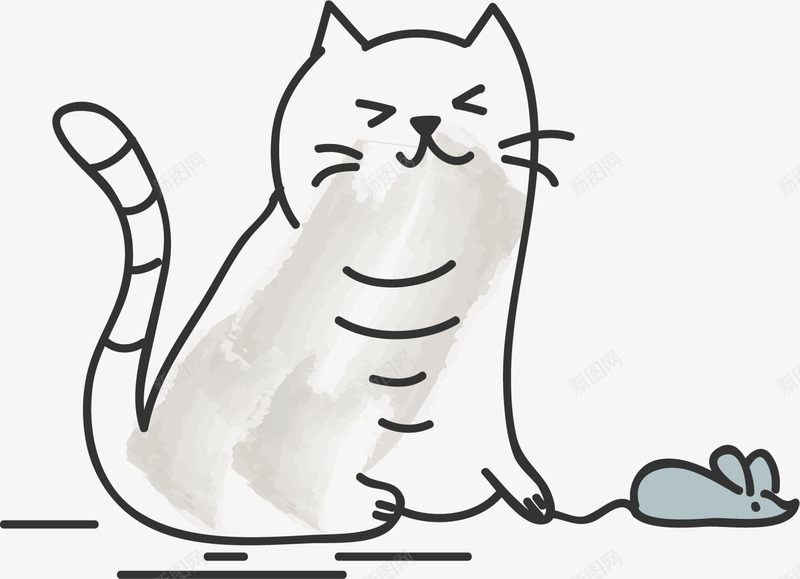 猫咪捕鼠png免抠素材_新图网 https://ixintu.com 卡通猫咪 小猫 手绘猫咪 捕鼠 猫咪 猫咪简笔 猫咪简笔画