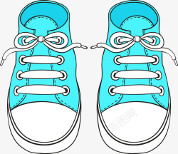 蓝色手绘鞋子素材