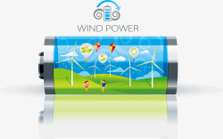 生态风能电池矢量图素材