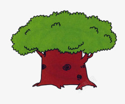树卡通树彩树树干树枝绿色卡通大树高清图片