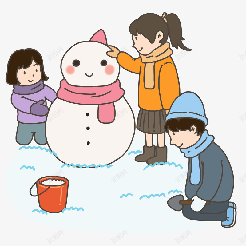 圣诞冬至小雪人2png免抠素材_新图网 https://ixintu.com 冬至 圣诞 小雪人 红帽子