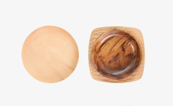 棕色光滑圆木盘和深棕色木质纹理素材