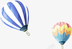 彩色卡通手绘漂浮热气球素材