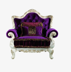 紫色欧式沙发椅素材