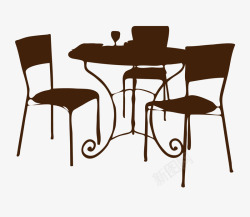 咖啡色桌子咖啡色桌子椅子高清图片