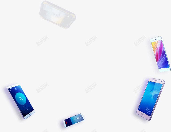 蓝色漂浮双11手机装饰png免抠素材_新图网 https://ixintu.com 11 手机 漂浮 蓝色 装饰