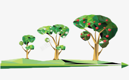 绿色大树psd免抠素材_新图网 https://ixintu.com 小树苗 成长 成长过程 绿化 绿色大树