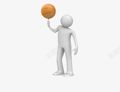 3d小人在玩篮球png免抠素材_新图网 https://ixintu.com 3d小人 健身 篮球 运动